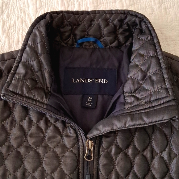 Lands End XS Metallic Primaloft Jacket Pewter Silver Insulated Packable - Picture 6 of 9